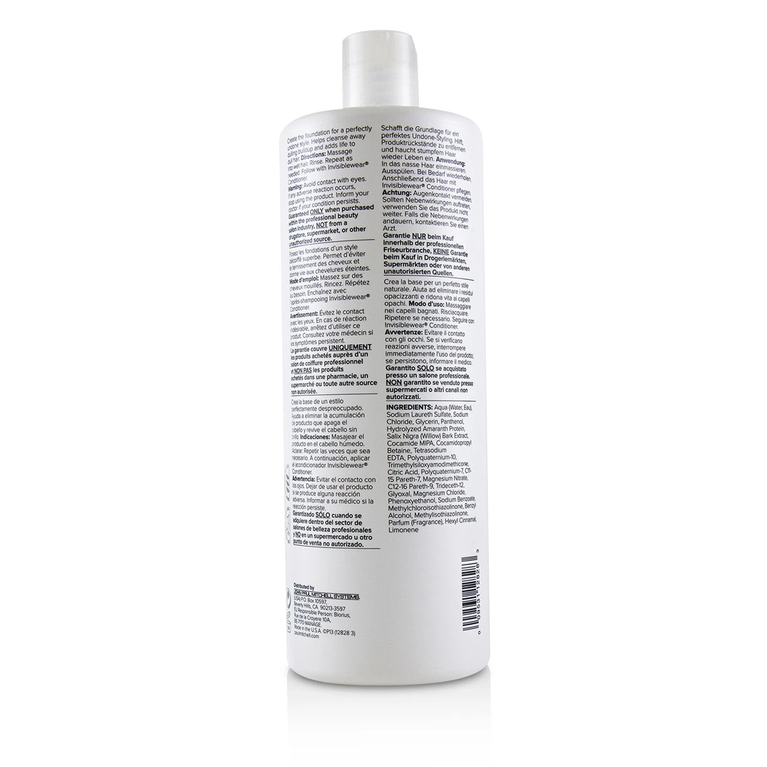 Paul Mitchell Invisiblewear Shampoo (Preps Texture - Builds Volume) 1000ml/33.8oz 2 Paul Mitchell Invisiblewear Shampoo (Preps Texture - Builds Volume) 1000ml/33.8oz - Image 2